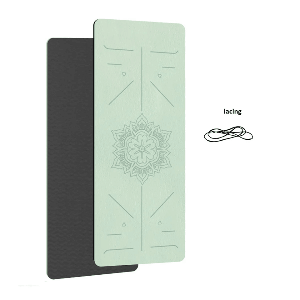 TPE Non Slip Yoga Mat with Alignment Lines for Home Fitness and Pilates