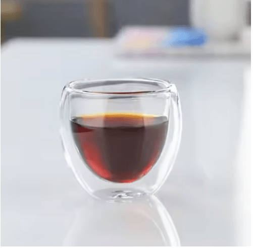 Double Wall Insulated Glass Cups – Clear Handmade Drinkware for Coffee, Tea, and Whiskey