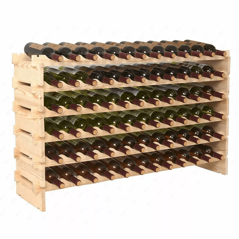72 Bottle Stackable Wooden Wine Rack with 6 Tier Storage She | Inspire ...