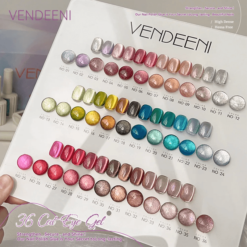 36 Color Magnetic Cat Eye Gel Polish Set with Reflective Hol
