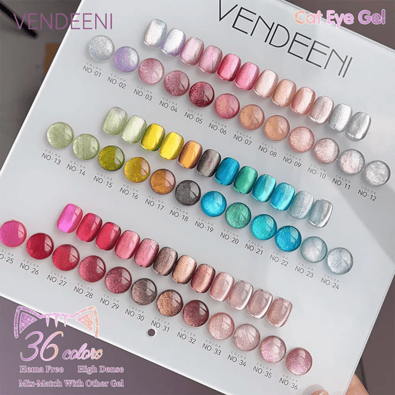 36 Color Magnetic Cat Eye Gel Polish Set with Reflective Hol