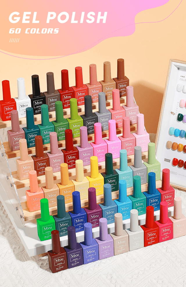 MXSI 60 Color UV Gel Nail Polish Set 15ml – Glitter Soak Off