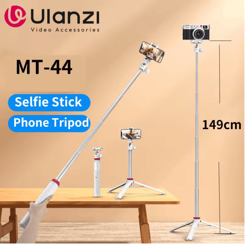 Ulanzi MT44 Extendable Selfie Stick Tripod With Phone Clamp Inspire 