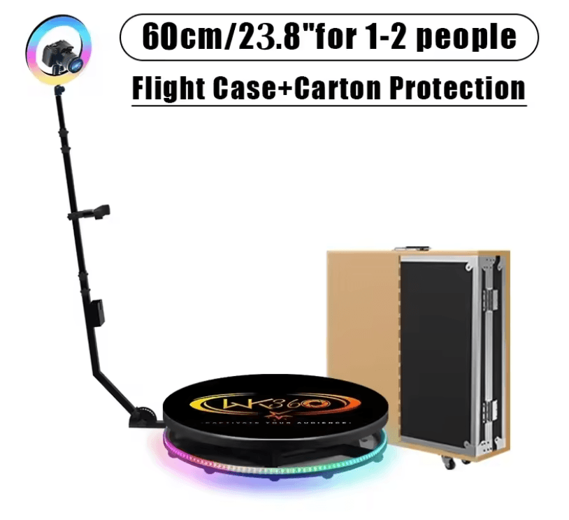 CHACKTOK 360 Photo Booth Machine with Auto Spin Remote and Custom Logo App