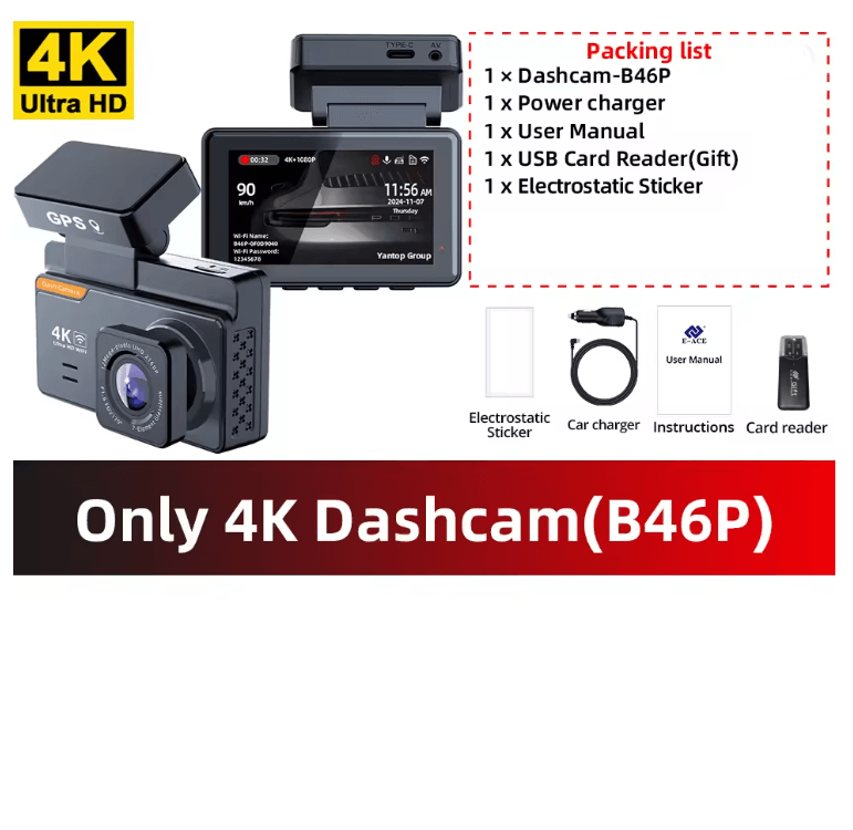 Xiaomi 4K Dual Lens Dash Cam with GPS WiFi & 24H Parking Monitor