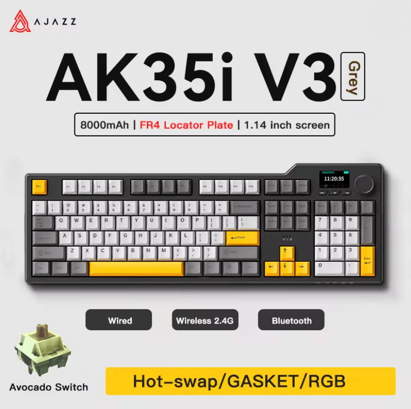 Ajazz AK35I V3 MAX Gasket Mechanical Keyboard TriMode Wired