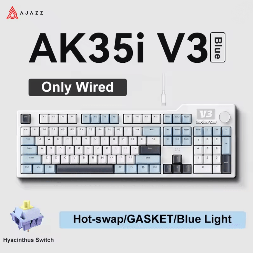 Ajazz AK35I V3 MAX Gasket Mechanical Keyboard TriMode Wired