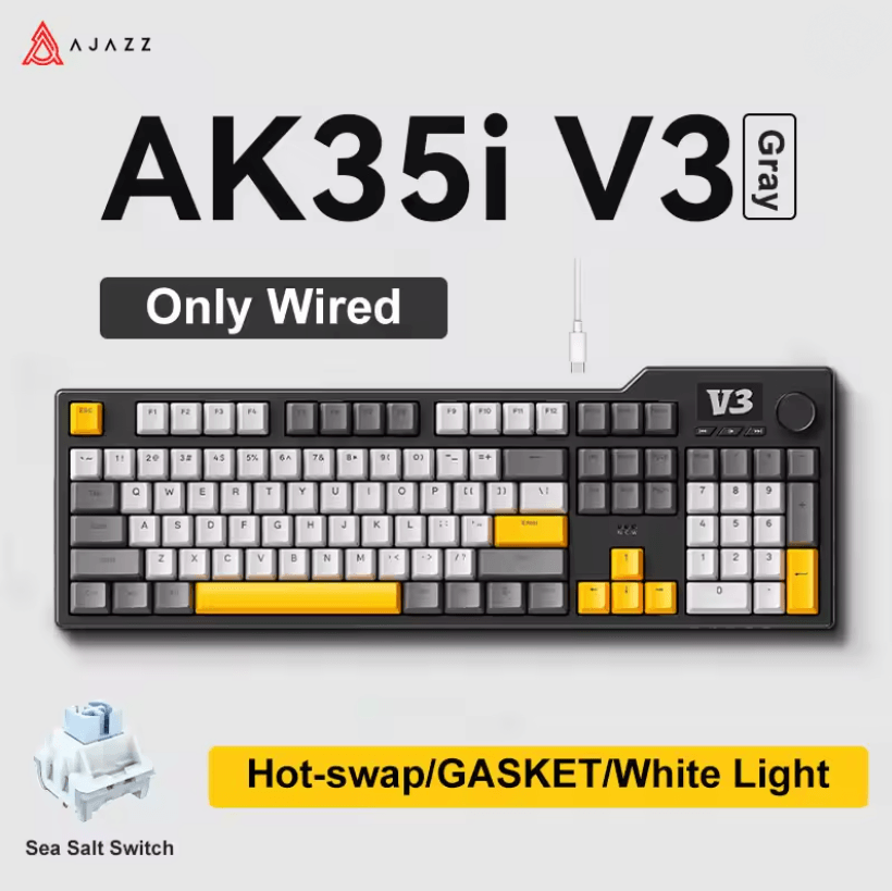 Ajazz AK35I V3 MAX Gasket Mechanical Keyboard TriMode Wired