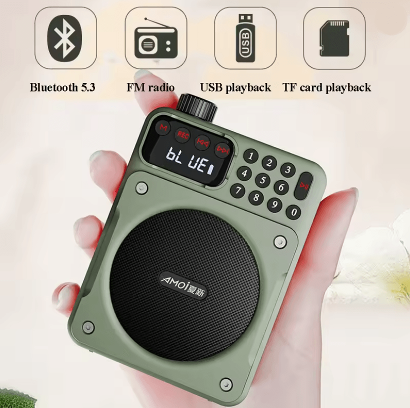 Mini Digital FM Radio Bluetooth Speaker with USB TF Card Dis | Inspire ...