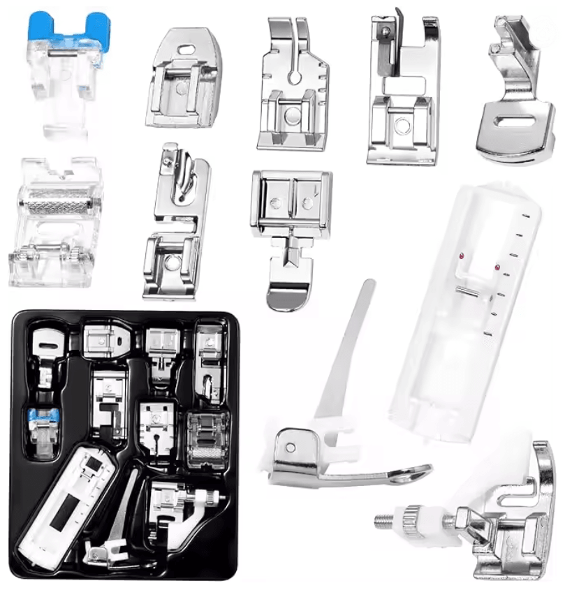 Multi Function Household Sewing Machine with Presser Foot Set and Lock Edge Feature