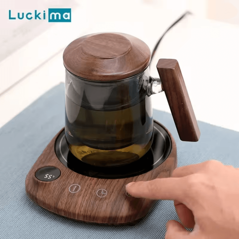 WarmBrew Electric Mug Warmer with Adjustable Temperature and Auto Shut Off
