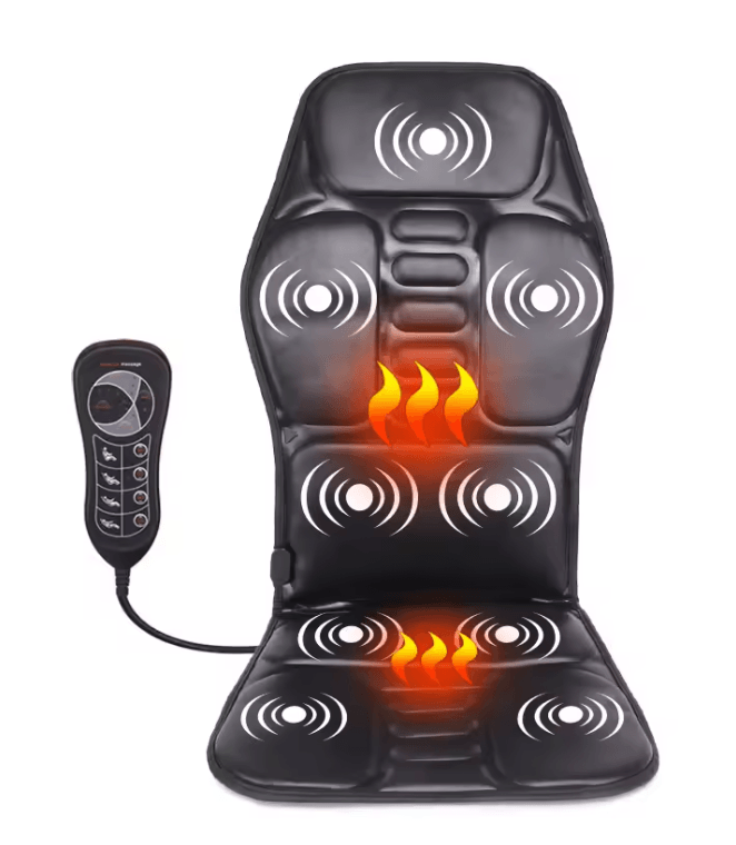 RelaxTherm Electric Back Massager Cushion with Heat for Chair Car and Home