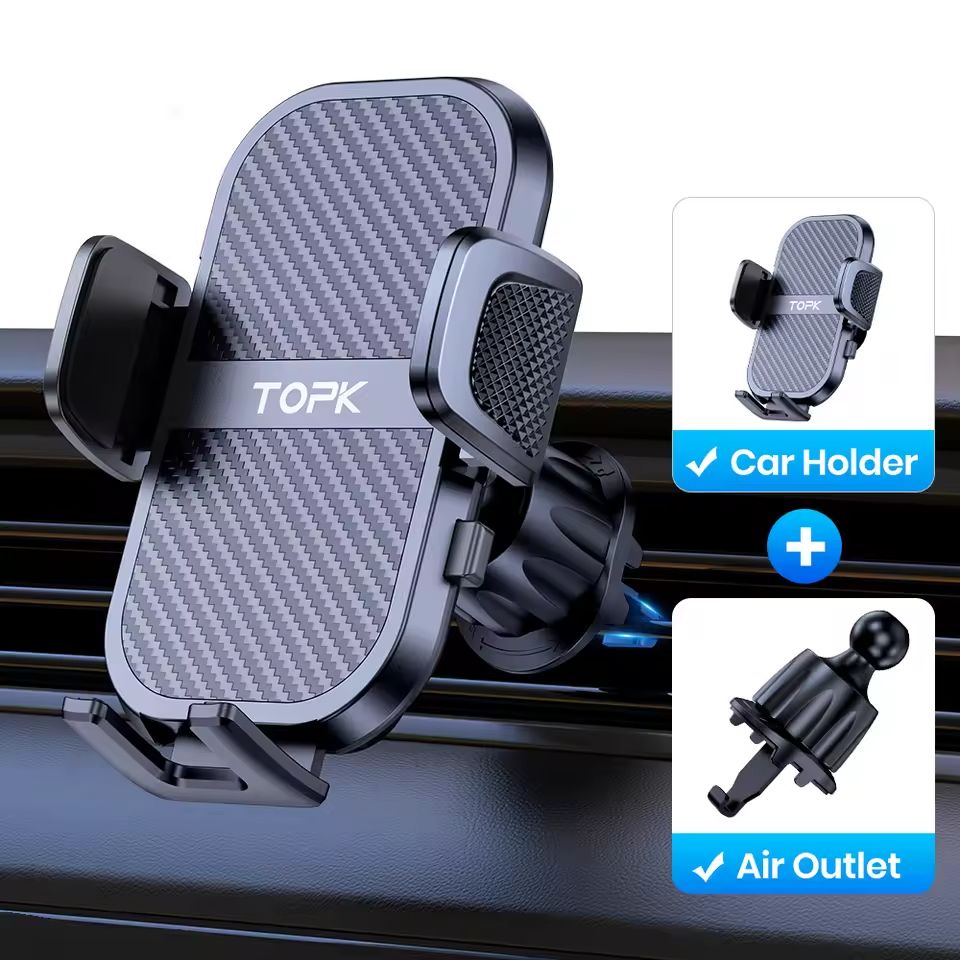 TOPK Car Phone Holder Super Stable Mount for Dashboard Windscreen and Air Vent