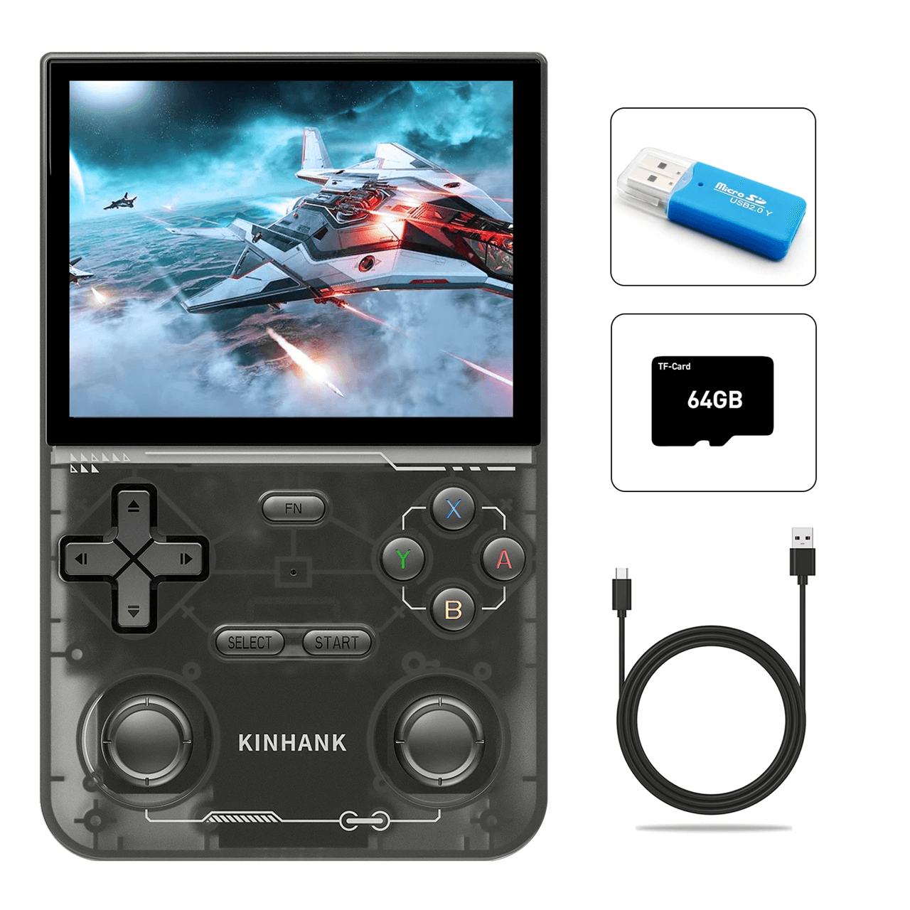 KINHANK K36 Retro Handheld Game Console with IPS Screen and 16000 Games