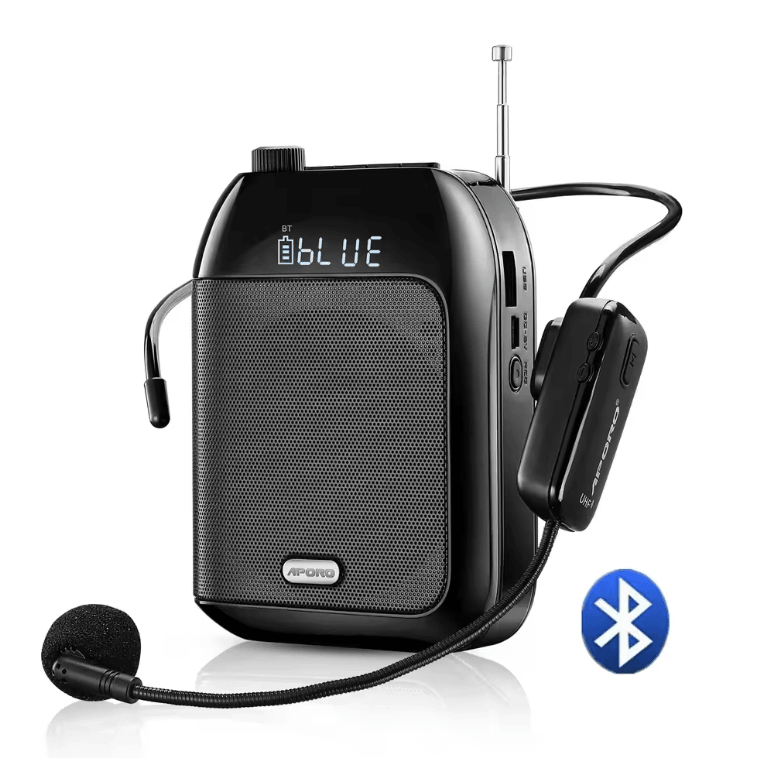 Bluetooth Wireless Voice Amplifier Portable Microphone Speaker for Teaching and Tours