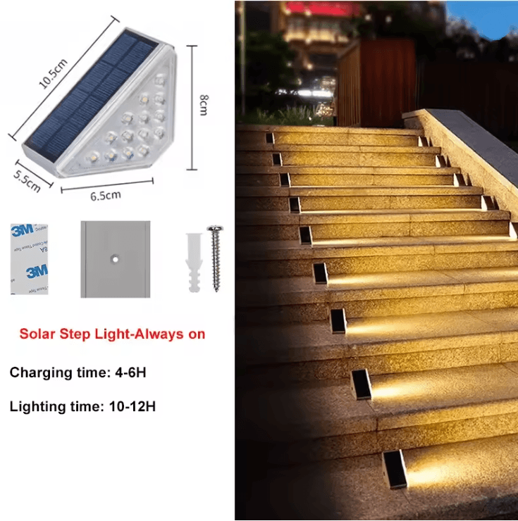 LED Solar Stair Light with Motion Sensor for Outdoor Pathways and Gardens