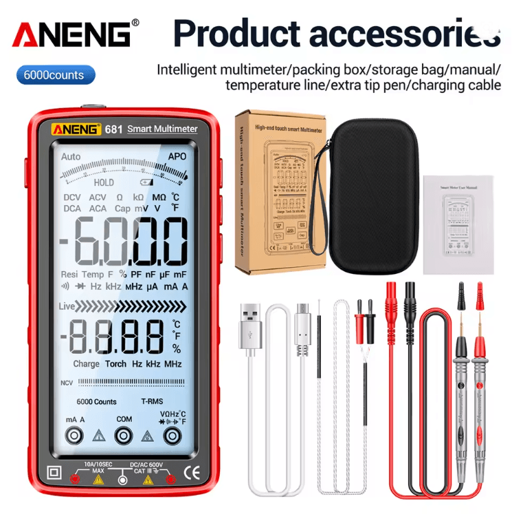 ANENG 681 Rechargeable Digital Multimeter with Non Contact Voltage Detection