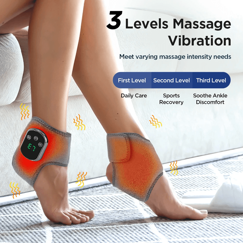 Rechargeable Heated Vibration Foot and Ankle Massager with Hot Compress