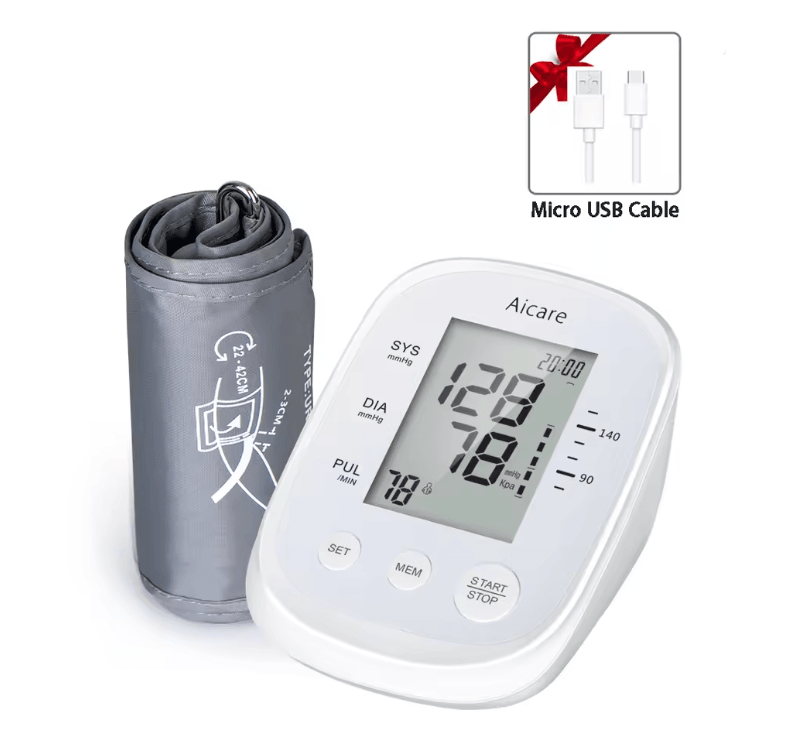 AICARE Blood Pressure Monitor Upper Arm Automatic Tonometer Digital Blood Pressure Meter BP Medical Sphygmomanometer Pul
