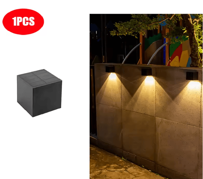 LumiSquare Solar Wall Light Outdoor Waterproof Fence Lamp