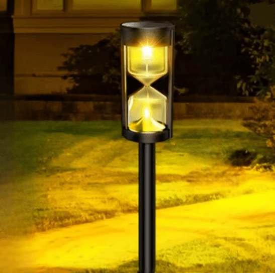 BrightFlow Hourglass Solar Pathway Lights Outdoor Garden Set
