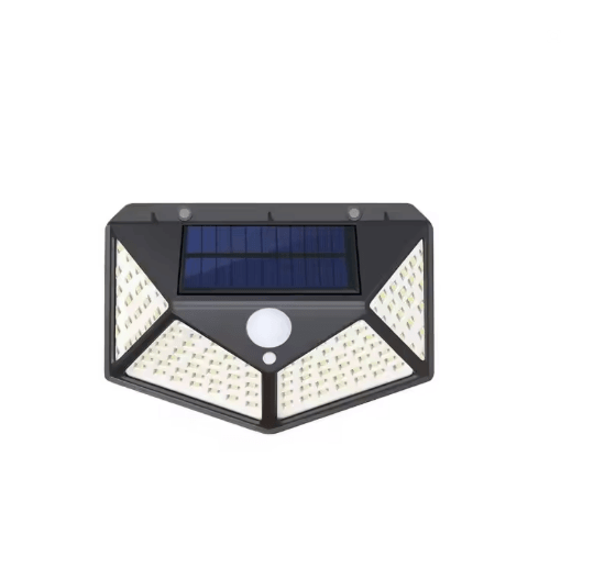 BrightGuard 100-LED Solar Motion Sensor Wall Light – Outdoor Solar Security Lamp