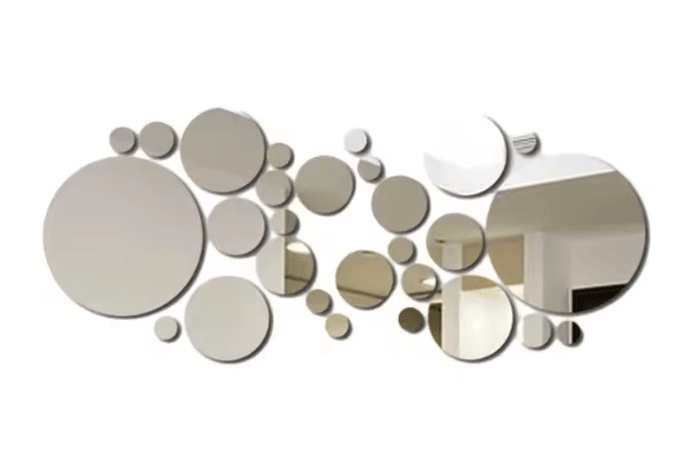 ReflectaSet 3D Acrylic Mirror Wall Stickers Round Decorative Set