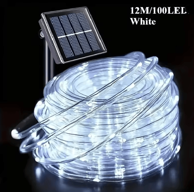 SolarGlow Outdoor Tube String Lights