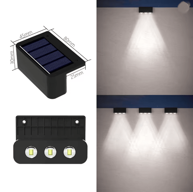 Solar Outdoor Wall Step Light Set