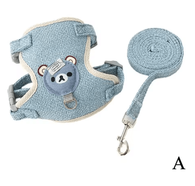Small Pet Vest Harness and Leash Set for Dogs Cats and Bunnies