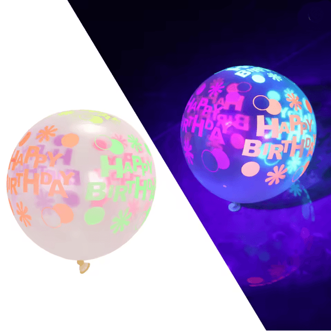 Glow in the Dark Heart Balloons 12 Inch Fluorescent Party Decor Set