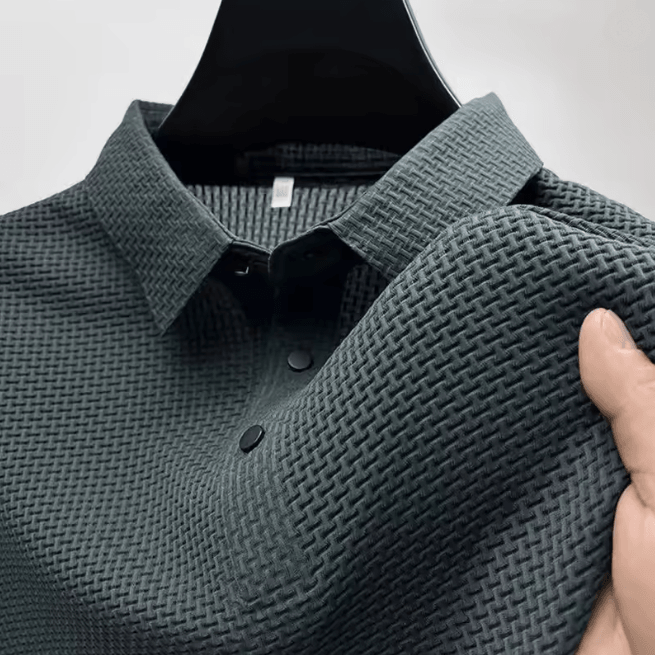 Mens Breathable Business Casual Short Sleeve Polo Shirt Summer Comfort Top