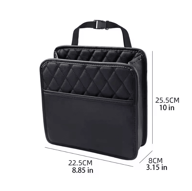 SeatMate Multi Functional Car Seat Back Organizer Leather Storage Bag