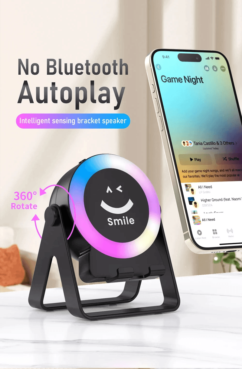 4 in 1 Wireless Bluetooth Speaker with RGB LED Light and Pho | Inspire ...