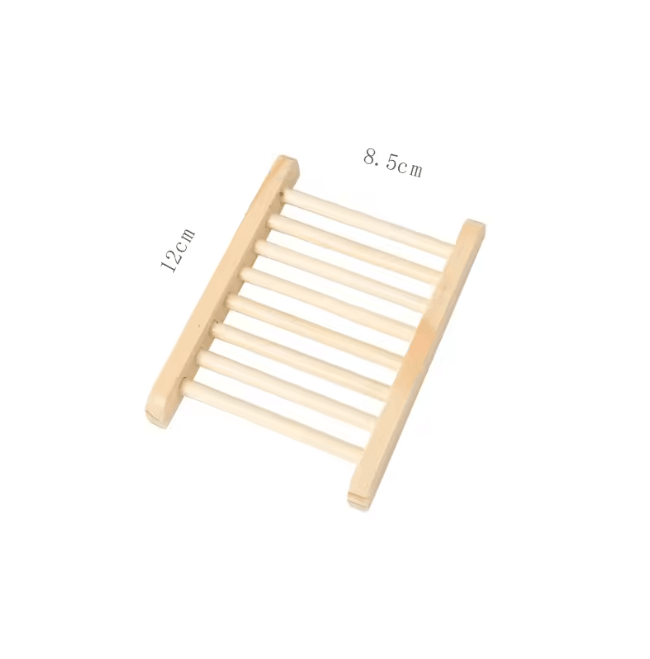 Natural Bamboo Soap Dish Drain Tray Wooden Bathroom Holder