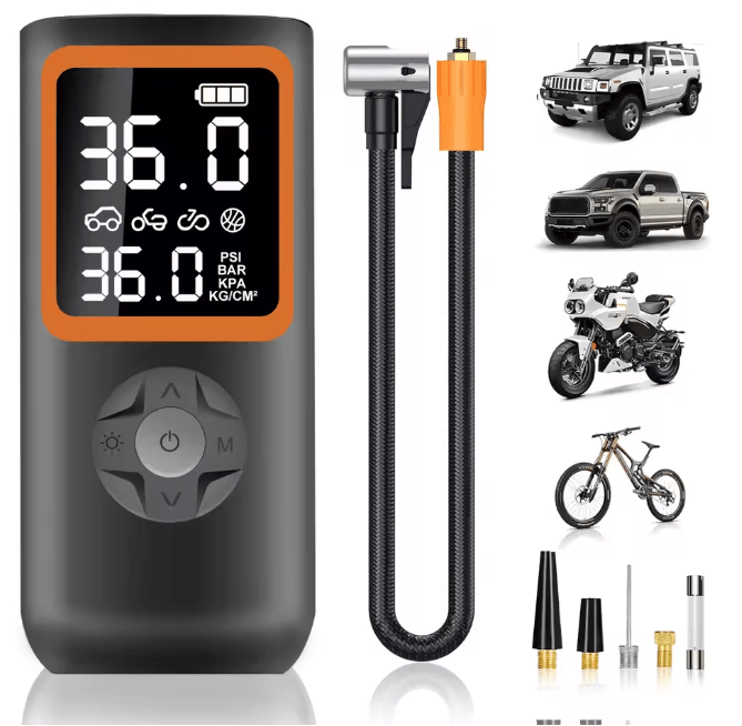 Wireless Tire Inflator Pump 150PSI Portable Air Compressor with Digital Display