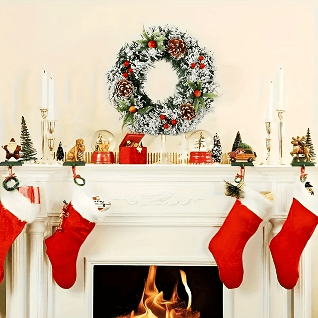 Christams Reeds Classic Christmas Wreath with Red Berries and Mushrooms | Inspire Uplift