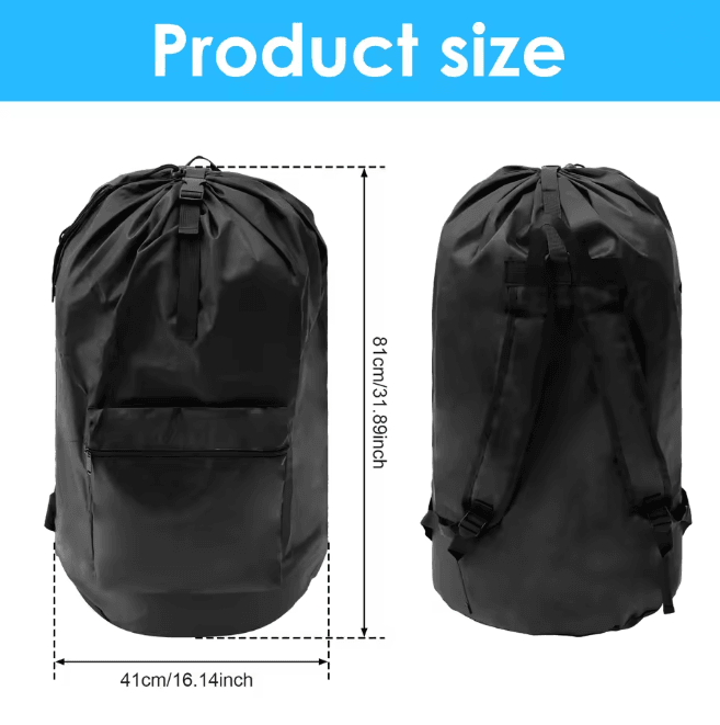 CarryClean Waterproof Laundry Backpack Large Capacity Clothes Hamper Bag