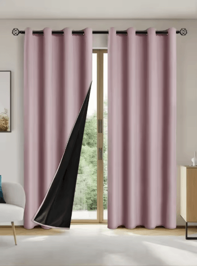 Full Blackout Curtains Solid Color Sun Blocking Drapes for Bedroom and Living Room