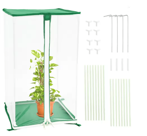 Portable Mini Greenhouse PVC Plant Cover with Stakes for Outdoor Gardening