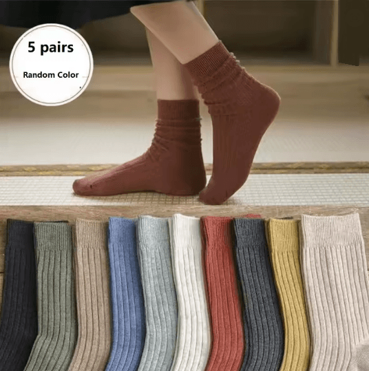 Colorful Striped Womens Crew Socks Soft Breathable Everyday Comfort Pack