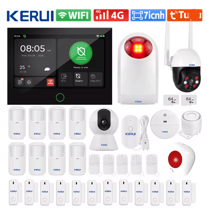 KERUI Smart Home Security Alarm System Wireless 4G WIFI with Touch Screen Panel