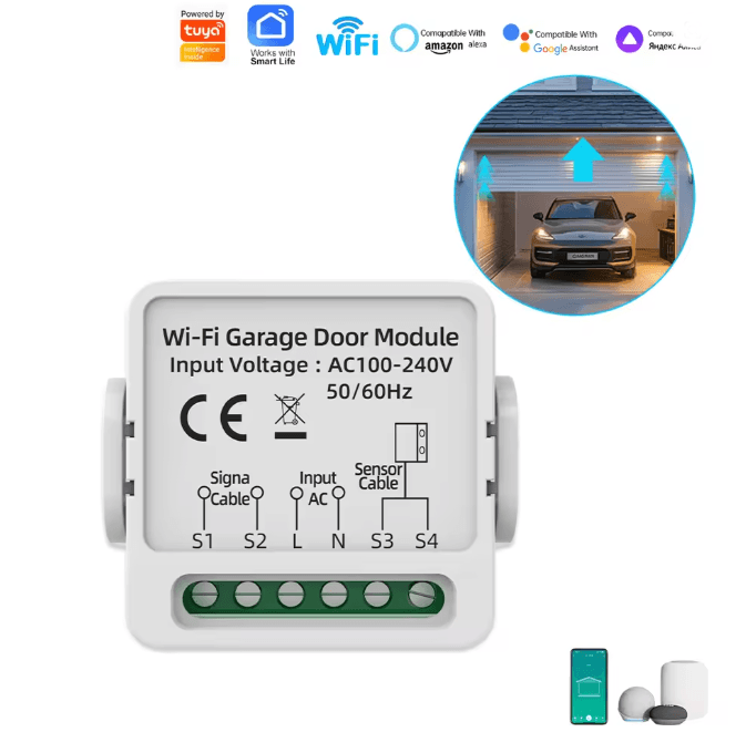 WG01 Smart Garage Door Opener Controller Tuya WIFI with App and Voice Control