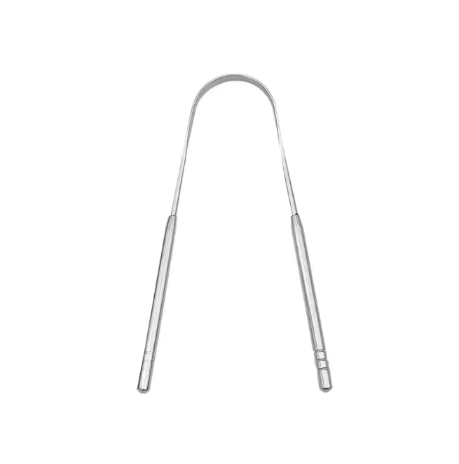 Stainless Steel Tongue Scraper Fresh Breath Oral Hygiene Cleaning Tool