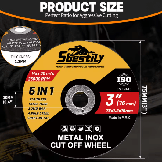 75mm Metal Cutting Disc Mini Cut Off Wheel for Steel and Stainless Steel