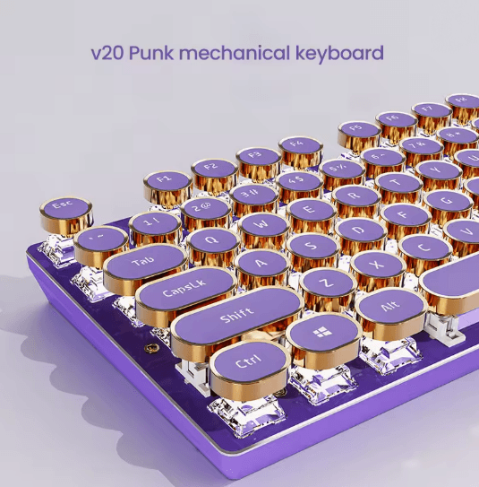 EWEADN V20 Typewriter Mechanical Gaming Keyboard with LED Backlit 104 Keys