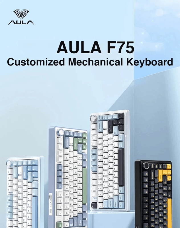 AULA F75 Wireless RGB Mechanical Keyboard 75 Percent Gasket | Inspire ...