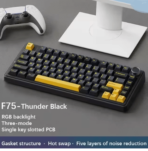 AULA F75 Wireless RGB Mechanical Keyboard 75 Percent Gasket Gaming Layout