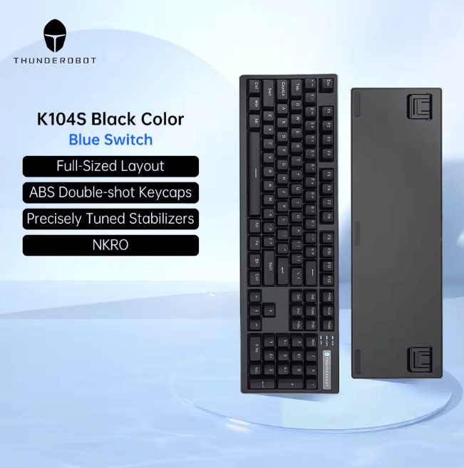 Thunderobot K104S Full Size Mechanical Keyboard 104 Key Wired Gaming and Office Keyboard