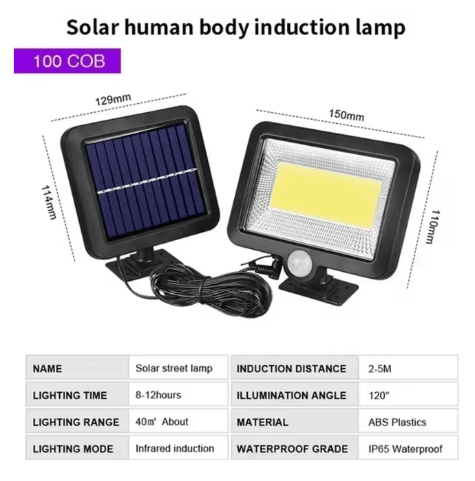 BrightGuard Solar Motion Sensor Wall Light with Split Panel